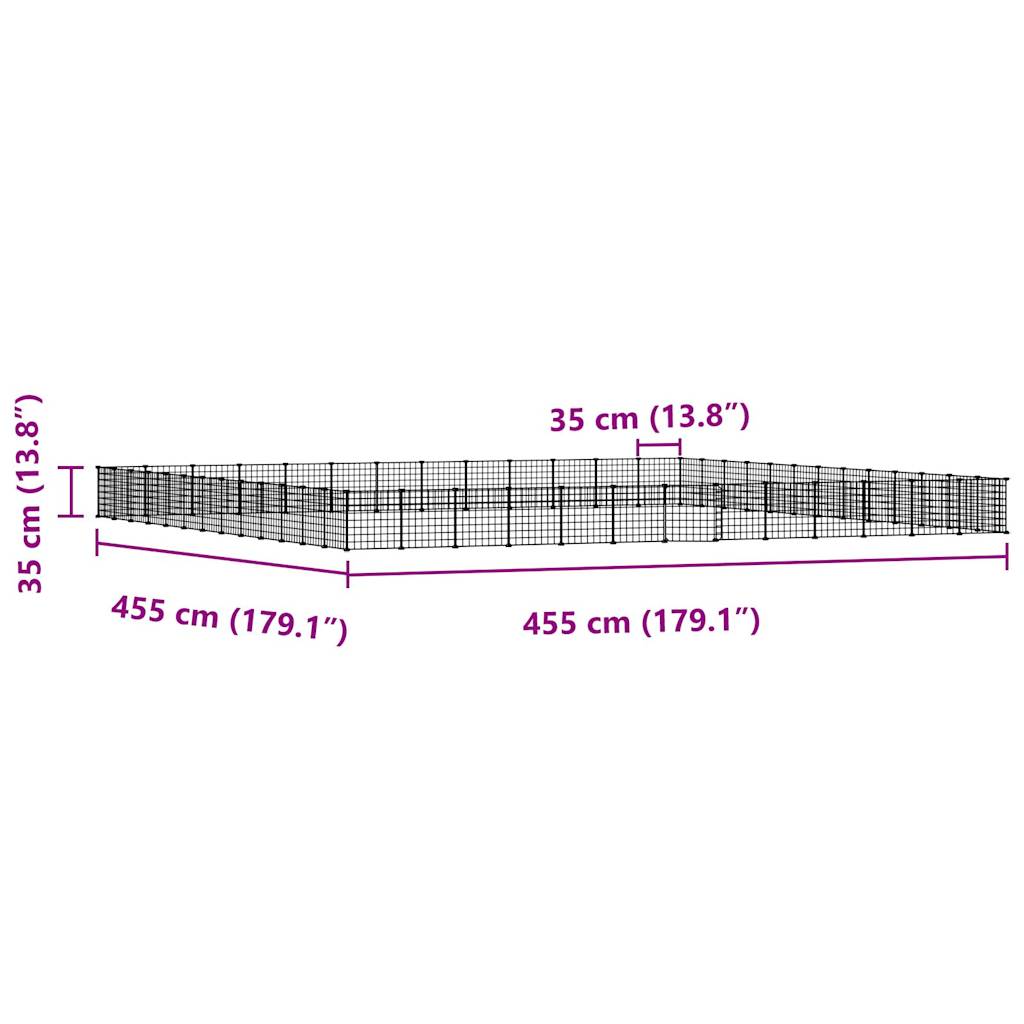 Gabbia per Animali 52 Pannelli con Porta Nero 35x35 cm Acciaio cod mxl 47475