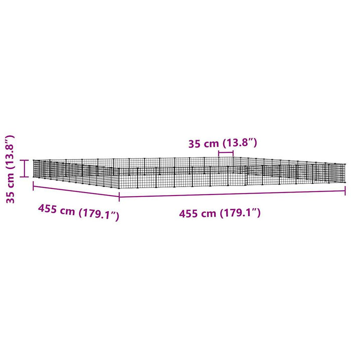 Gabbia per animali con 52 pannelli e porta 35 x 35 cm nera 02_0041592