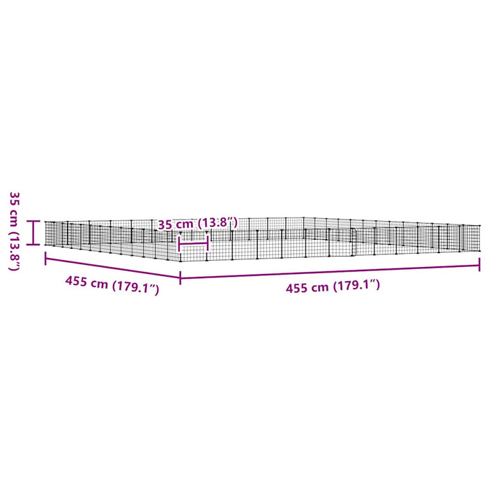Gabbia per Animali 52 Pannelli con Porta Nero 35x35 cm Acciaio 3114023