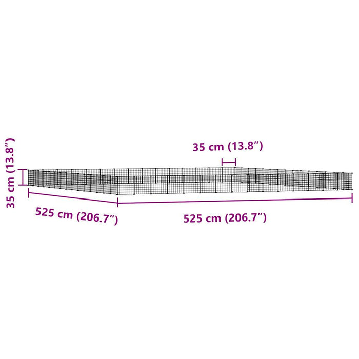 Gabbia per Animali 60 Pannelli con Porta Nera 35x35 cm Acciaio cod mxl 46790