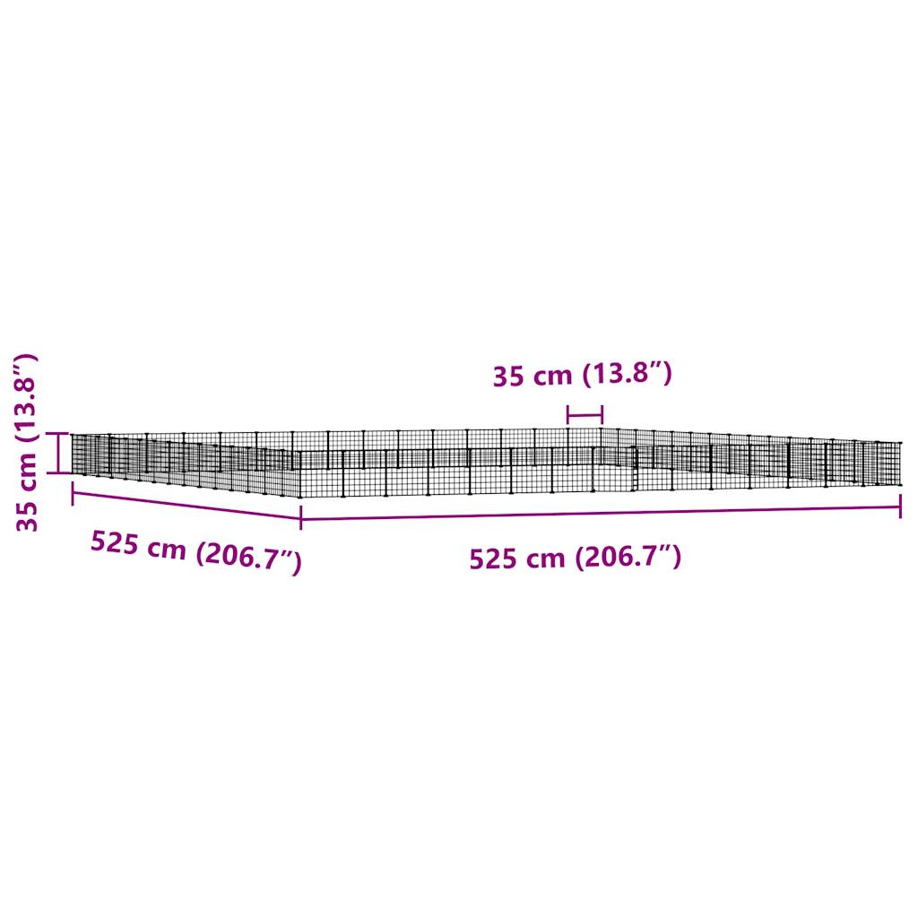 Gabbia per animali con 60 pannelli e porta 35 x 35 cm nera 02_0041593