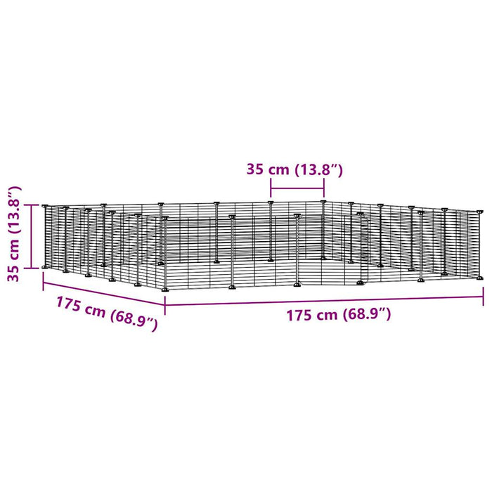 Gabbia per Animali 20 Pannelli con Porta Nera 35x35 cm Acciaio cod mxl 53822