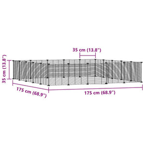 Gabbia per Animali 20 Pannelli con Porta Nera 35x35 cm Acciaio 3114025