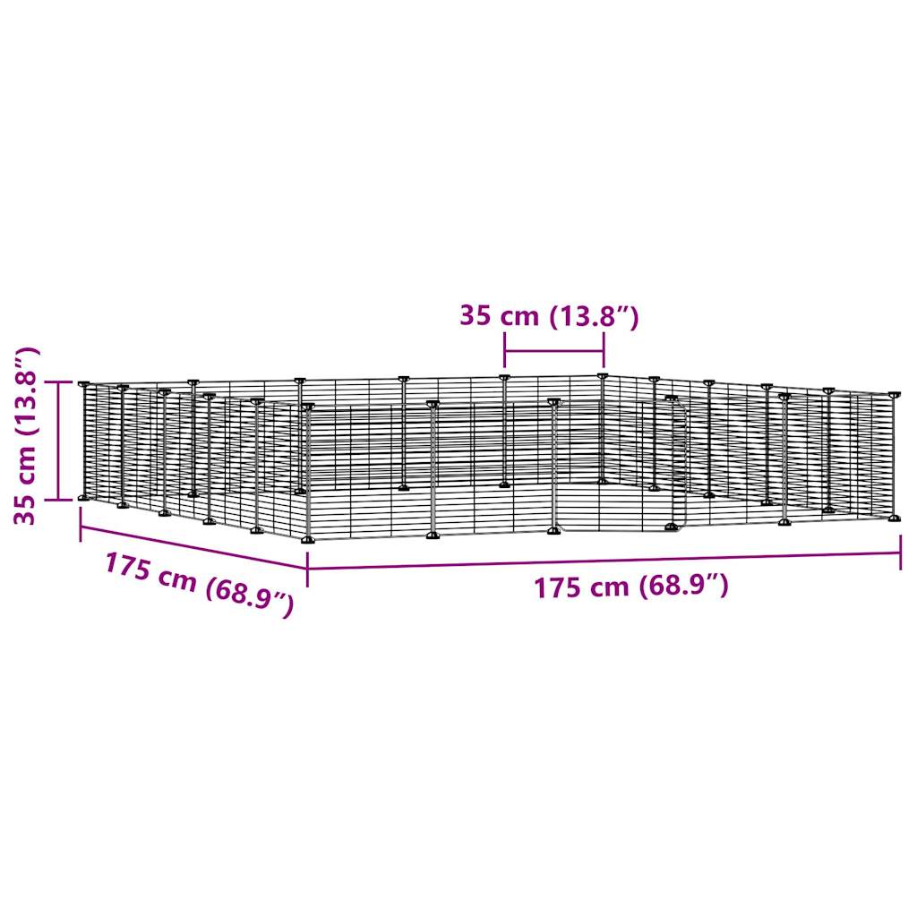 Gabbia per animali con 20 pannelli e porta 35 x 35 cm nera 02_0041566