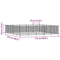 Gabbia per animali con 20 pannelli e porta 35 x 35 cm nera 02_0041566
