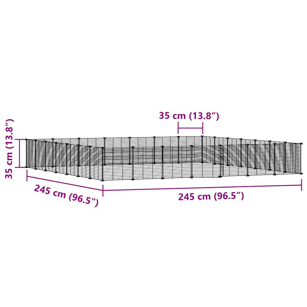 Gabbia per Animali 28 Pannelli con Porta Nero 35x35 cm Acciaio cod mxl 53872
