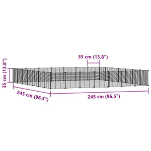 Gabbia per Animali 28 Pannelli con Porta Nero 35x35 cm Acciaio cod mxl 53872