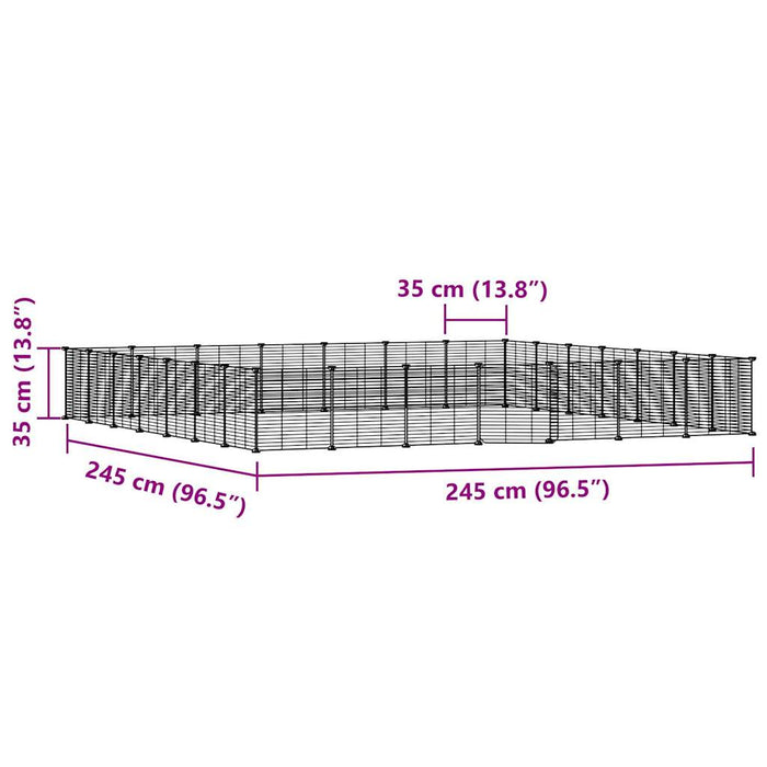 Gabbia per Animali 28 Pannelli con Porta Nero 35x35 cm Acciaio cod mxl 53872