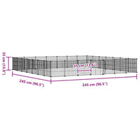Gabbia per Animali 28 Pannelli con Porta Nero 35x35 cm Acciaio 3114026