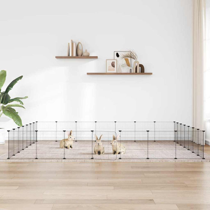 Gabbia per Animali 28 Pannelli con Porta Nero 35x35 cm Acciaio 3114026