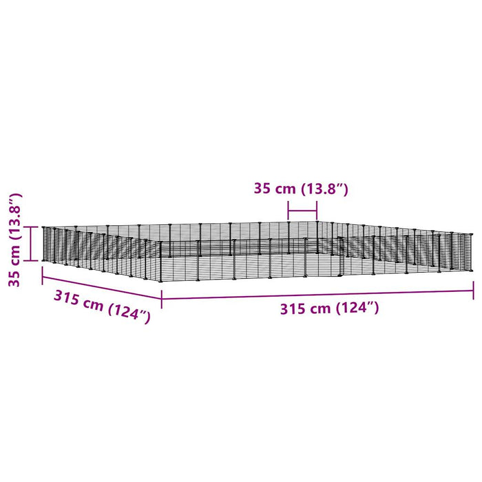 Gabbia per animali con 36 pannelli e porta 35 x 35 cm nera 02_0041579