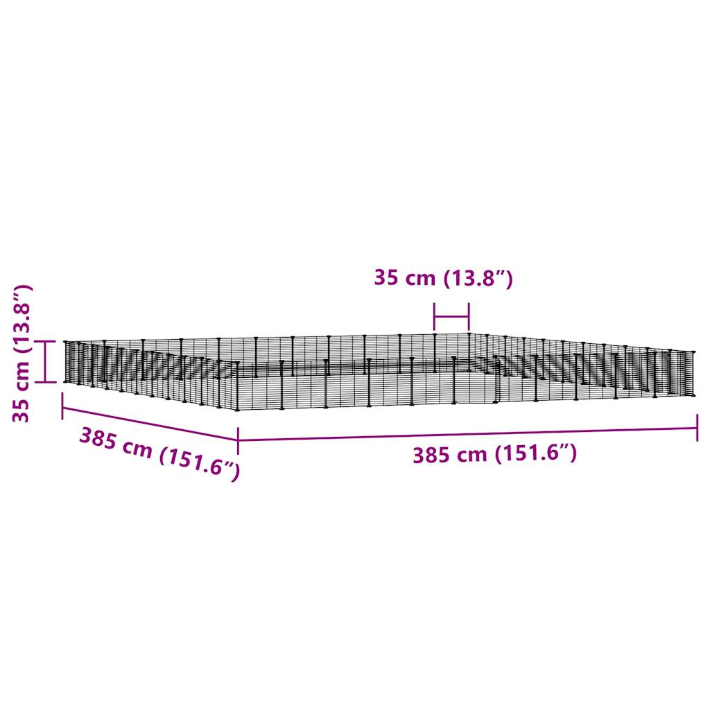 Gabbia per animali con 44 pannelli e porta 35 x 35 cm nera 02_0041588