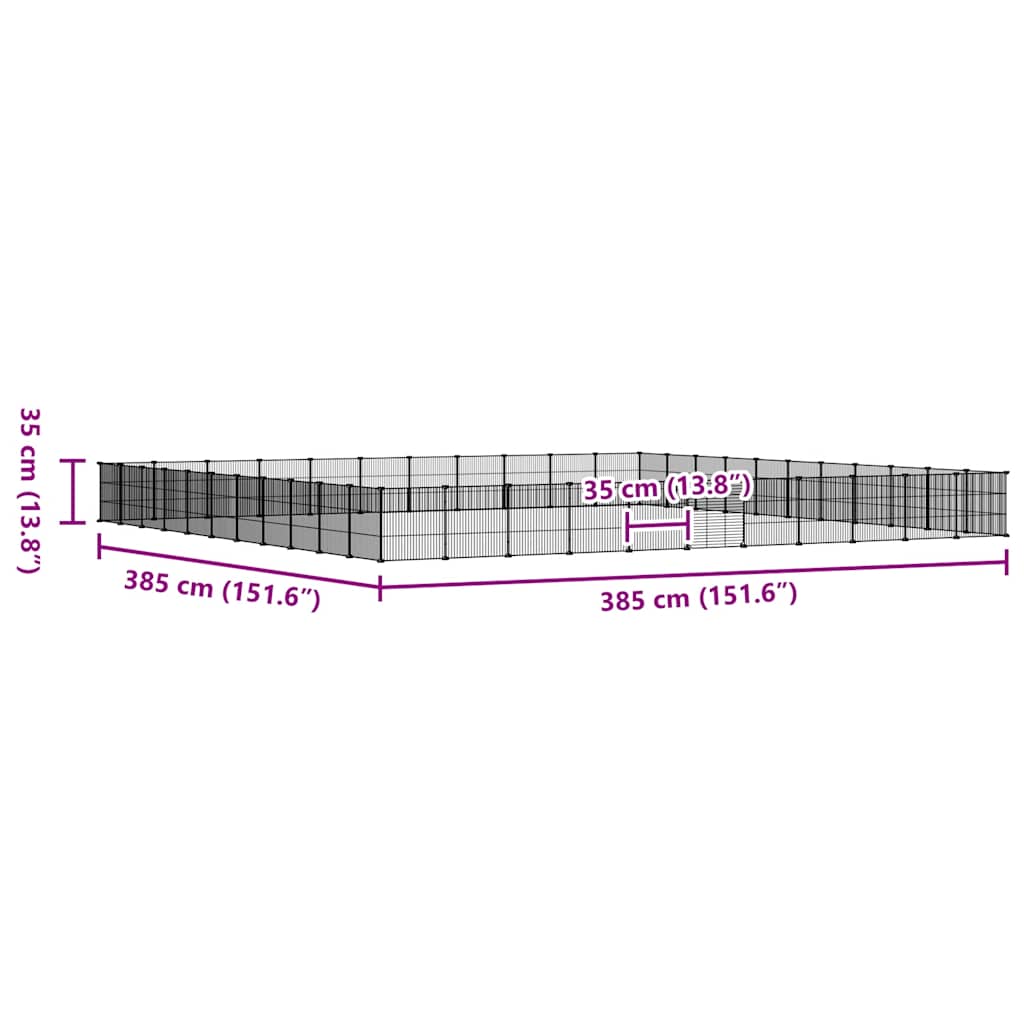 Gabbia per Animali 44 Pannelli con Porta Nera 35x35 cm Acciaio 3114028