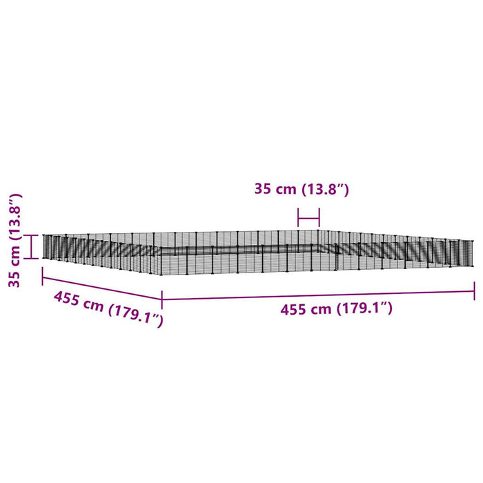 Gabbia per Animali 52 Pannelli con Porta Nero 35x35 cm Acciaio cod mxl 53820