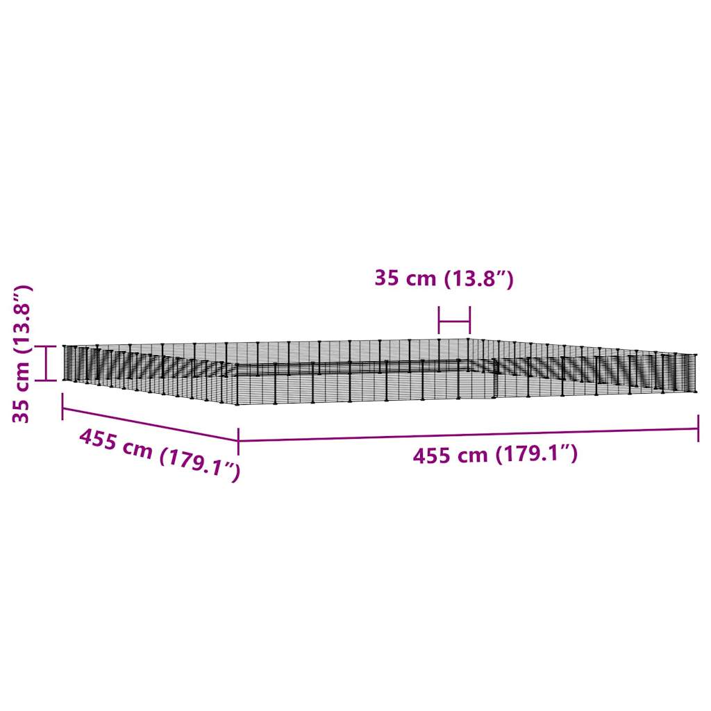 Gabbia per animali con 52 pannelli e porta 35 x 35 cm nera 02_0041591