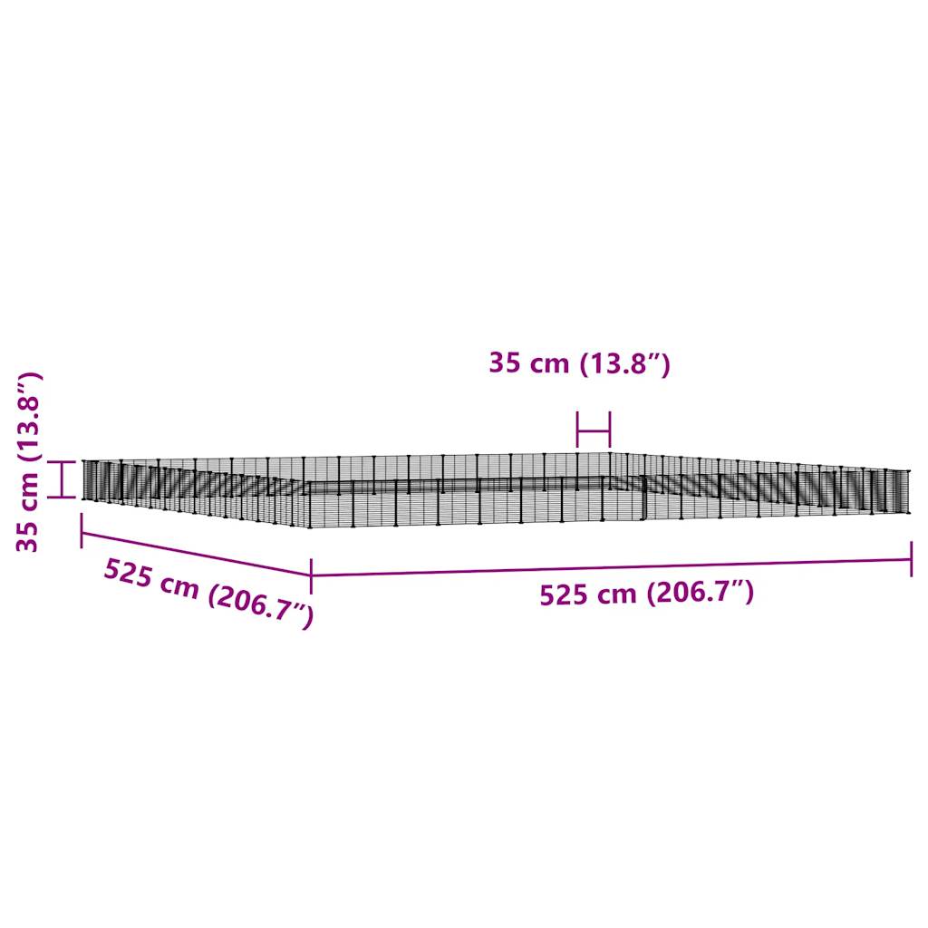 Gabbia per Animali 60 Pannelli con Porta Nera 35x35 cm Acciaio cod mxl 54328