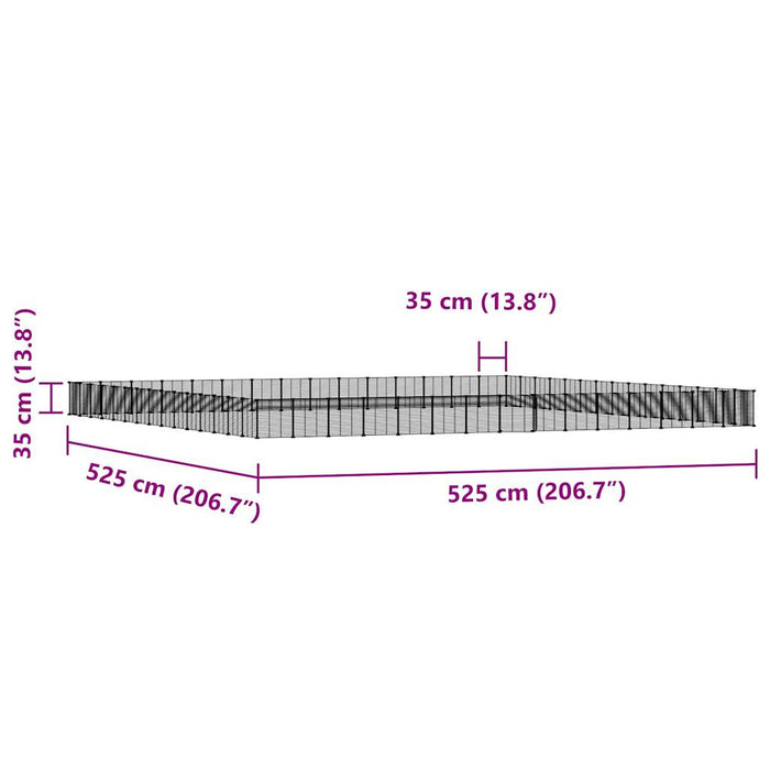 Gabbia per Animali 60 Pannelli con Porta Nera 35x35 cm Acciaio cod mxl 54328