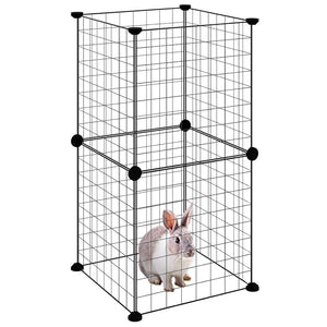 Gabbia per Animali Domestici 8 Pannelli Nero 35x35 cm Acciaio 3114031