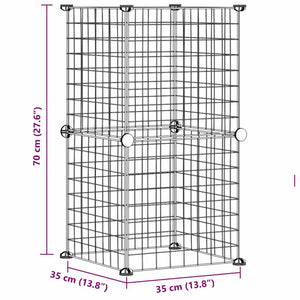 Gabbia per Animali Domestici 8 Pannelli Nero 35x35 cm Acciaio cod mxl 53077