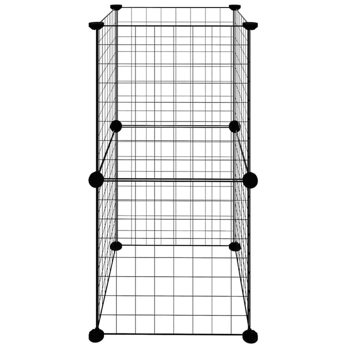 Gabbia per Animali Domestici 8 Pannelli Nero 35x35 cm Acciaio 3114031