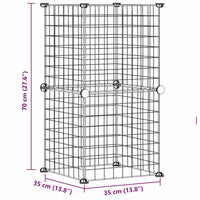 Gabbia per animali con 8 pannelli 35 x 35 cm acciaio nero 02_0041597