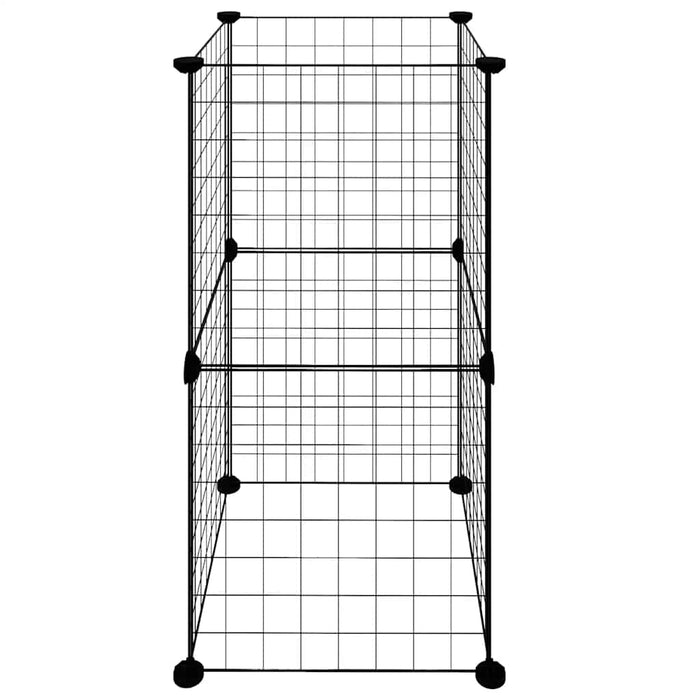 Gabbia per Animali Domestici 8 Pannelli Nero 35x35 cm Acciaio 3114031