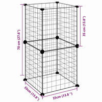 Gabbia per Animali Domestici 8 Pannelli Nero 35x35 cm Acciaio 3114031