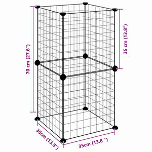 Gabbia per Animali Domestici 8 Pannelli Nero 35x35 cm Acciaio 3114031