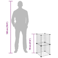 Gabbia per Animali Domestici 8 Pannelli Nero 35x35 cm Acciaio 3114031