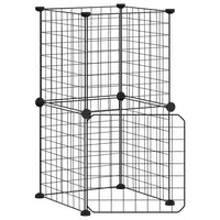 Gabbia per animali con 8 pannelli e porta 35 x 35 cm nera 02_0041603