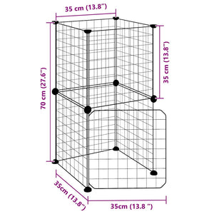 Gabbia per Animali 8 Pannelli con Porta Nero 35x35 cm Acciaio 3114032