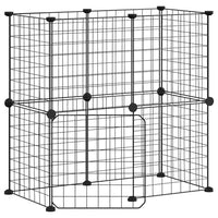 Gabbia per Animali 12 Pannelli con Porta Nero 35x35 cm Acciaio cod mxl 53880