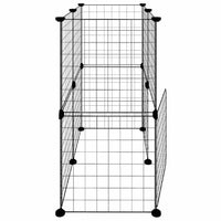 Gabbia per Animali 12 Pannelli con Porta Nero 35x35 cm Acciaio 3114033