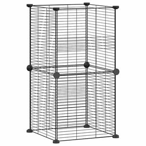 Gabbia per animali con 8 pannelli 35 x 35 cm acciaio nero 02_0041601