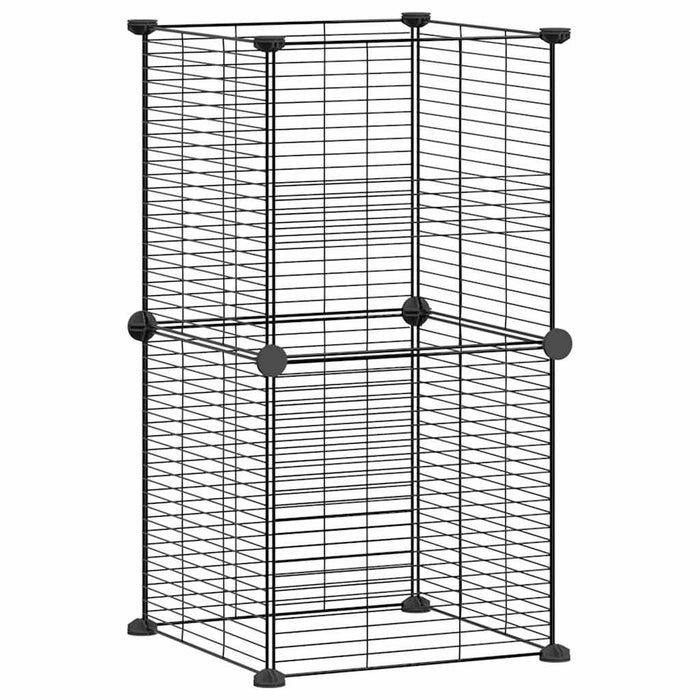Gabbia per animali con 8 pannelli 35 x 35 cm acciaio nero 02_0041601
