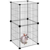 Gabbia per Animali Domestici 8 Pannelli Nero 35x35 cm Acciaio 3114034