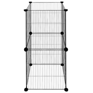 Gabbia per Animali Domestici 8 Pannelli Nero 35x35 cm Acciaio 3114034