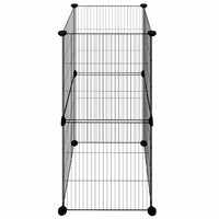 Gabbia per Animali Domestici 8 Pannelli Nero 35x35 cm Acciaio 3114034