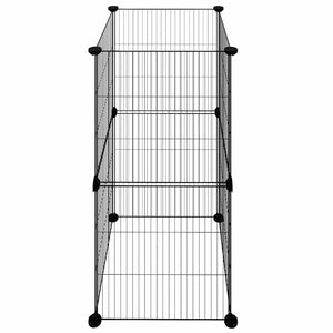 Gabbia per Animali Domestici 8 Pannelli Nero 35x35 cm Acciaio 3114034