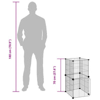 Gabbia per Animali 8 Pannelli con Porta Nero 35x35 cm Acciaio 3114035