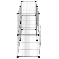 Gabbia per Animali 12 Pannelli con Porta Nero 35x35 cm Acciaio 3114036