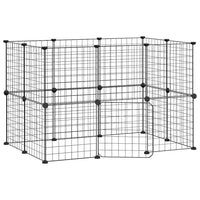 Gabbia per animali con 20 pannelli e porta 35 x 35 cm nera 02_0041569