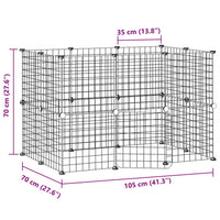 Gabbia per animali con 20 pannelli e porta 35 x 35 cm nera 02_0041569