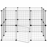 Gabbia per Animali 20 Pannelli con Porta Nera 35x35 cm Acciaio 3114037