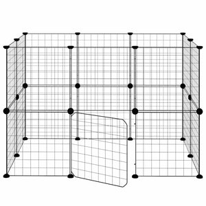 Gabbia per Animali 20 Pannelli con Porta Nera 35x35 cm Acciaio 3114037