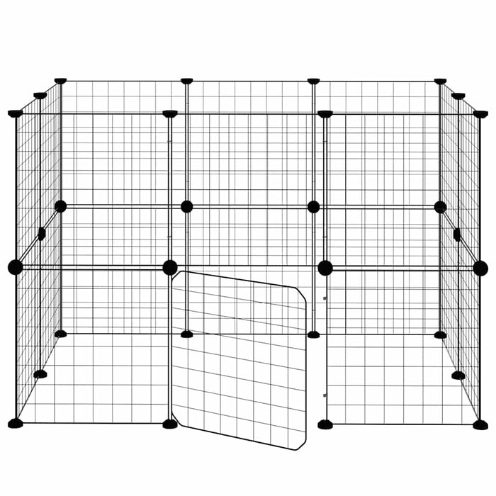Gabbia per Animali 20 Pannelli con Porta Nera 35x35 cm Acciaio 3114037