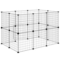 Gabbia per Animali 20 Pannelli con Porta Nera 35x35 cm Acciaio 3114037