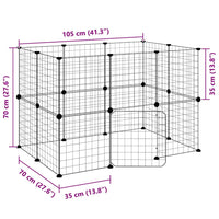 Gabbia per Animali 20 Pannelli con Porta Nera 35x35 cm Acciaio 3114037