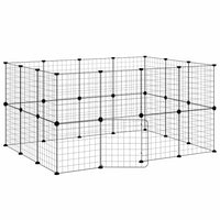 Gabbia per Animali 28 Pannelli con Porta Nero 35x35 cm Acciaio 3114038