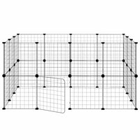 Gabbia per Animali 28 Pannelli con Porta Nero 35x35 cm Acciaio 3114038